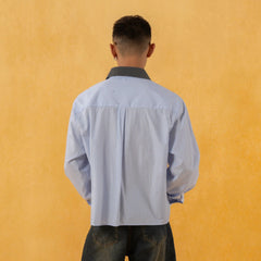 CLP Contrast Collar Striped Shirt