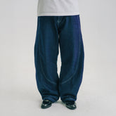 WIID Washed Stitched Curved Panel Jeans