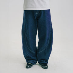WIID Washed Stitched Curved Panel Jeans