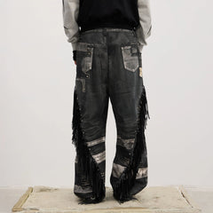 DND4DES Fringe Full-Print Baggy Jeans