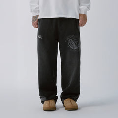 F2CE Washed Badge Graphic Drawstring Sweatpants