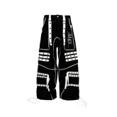 PCCVISION Studded Embroidered Baggy Pants