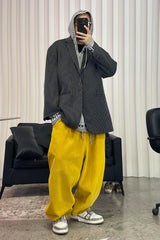 ME DA IGUAL Stripe Notched Lapel Oversized Blazer