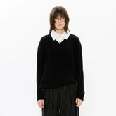KREATE Cable-Knit Layered Shirt Sweater