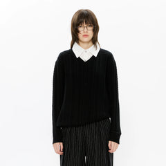 KREATE Cable-Knit Layered Shirt Sweater