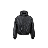 FORFEARTHAT Hooded Puffer PU Jacket