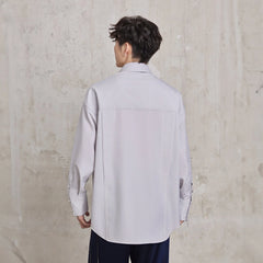 FACEONLAB Pinstriped Rivet Diamond Shirt