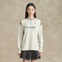 BONELESS Contrast Half-Zip Racing Long-Sleeve Tee