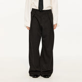 KREATE Modern Pinstriped Pleated Wide-Leg Trousers