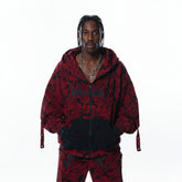 MOGONGSHE Camo Frayed LOGO Patch Hooded Jacket