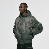 CATSSTAC Washed Nylon Bomber Puffer Jacket