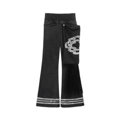 NOTHINGNESS WORLD Washed Pocket-Panel Flare Sweatpants