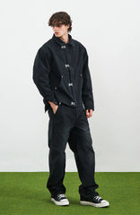 PMW Washed Cotton Buckle-Front Jacket