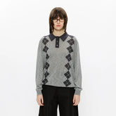 KREATE Retro Argyle Polo Sweater