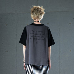VENTUREK Washed Horror Graphic Layered Multi-Zip Tee