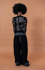 CLP Full-Print Graffiti Mesh Long-Sleeve Tee