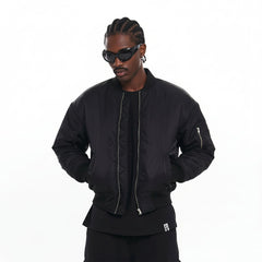 EGOFETCH Ruched Cropped Bomber Jacket