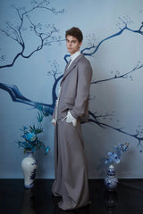 JIECHI Layered Draped Wide-Leg Pants