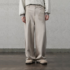 ORGANIC EMOTION Pleat Seam Curved Pants