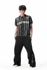 SAVAGEGROWTHWORLD OVERDOSE Distressed Striped Jersey