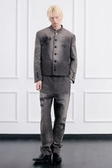 FACEONLAB Distressed Washed Embroidery Jacket