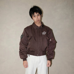 IN EXISTENCE Anchor Zip Embroidered Patch Bomber