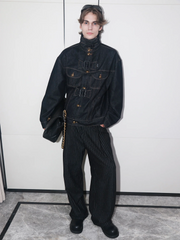 ASSEEN Detachable Faux Fur Linner Denim Jacket