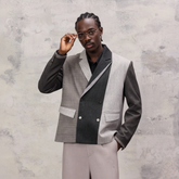 ALVNG AR ANTS Asymmetric Patch Double-Lapel Blazer