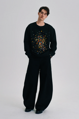 WIID Contrast Floral Graphic Crewneck Sweatshirt
