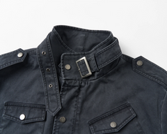 SAVAGEGROWTHWORLD Washed Canvas Multi-Pocket Utility Jacket