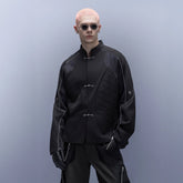 XIPHEVIL Tech Wool-Blend Mandarin Button-Up Jacket