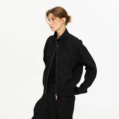 KREATE Floral-Lined Spliced Harrington Jacket