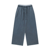 OVDY Layered-Waist Distressed Straight-Leg Pants