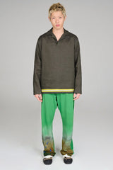 URBAN+FOREST Linen Reflective Trim Long-Sleeve Polo