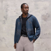 ALVNG AR ANTS Jacquard Floral Wool-Blend Hooded Cardigan