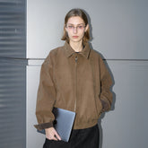 LABELROOM Paneled Faux-Suede Bomber Jacket