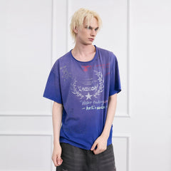 FACEONLAB Punk Graffiti Diamond Distressed T-Shirt