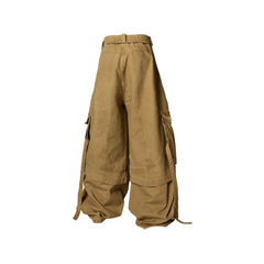 RELABEL Multi-Pocket Detachable Scarf Distressed Cargo Brown