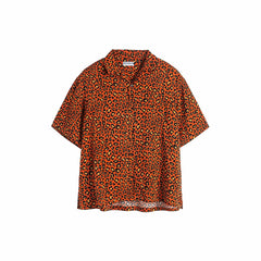 ME DA IGUAL Retro Leopard Full-Print Cuban Half Shirt