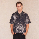 RICHILL Retro Floral Jacquard Cotton-Linen Shirt