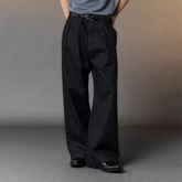 ALVNG AR ANTS Pleated Straight-Leg Denim Trousers