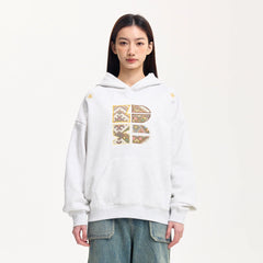 BONELESS Tribal Jacquard LOGO Patch Embroidered Hoodie