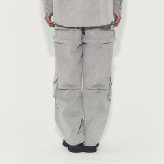VANN VALRENCE Detachable Washed Multi-Pocket Cargo Pants