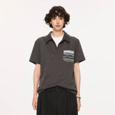 KREATE Layered Fair Isle Pocket Polo T-Shirt