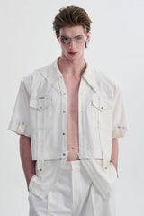 TIWILLTANG Contrast Stitch Detachable Shirt