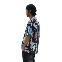 TECNINEGROUP Pop Art Portrait Graphic Cuban Half Shirt