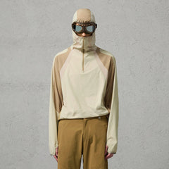 ORGANIC EMOTION Contrast Spliced Hooded Sorona Pullover Jacket