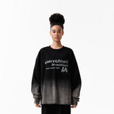 VANN VALRENCE Gradient Washed Oversized Sweatshirt