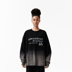 VANN VALRENCE Gradient Washed Oversized Sweatshirt