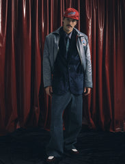TRECLUB Retro Satin Badge-Patch Blouson